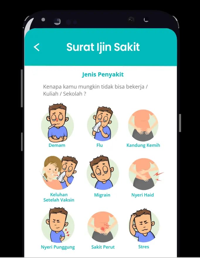 jawab pertanyaan surat sakit